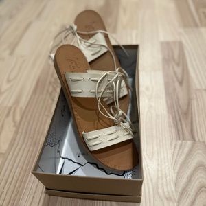 Joie Ivory Ankle Tie Sandal